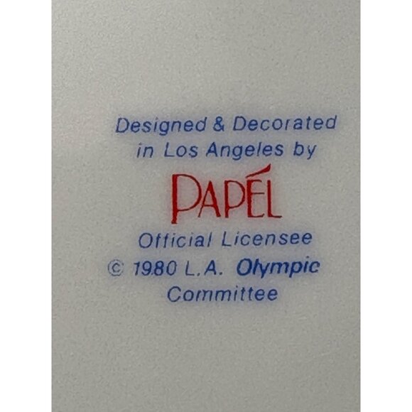 1984  Los Angeles Olympics Souvenir Ashtray Papél XXIII Olympiad Ceramic NOS - Picture 3 of 5